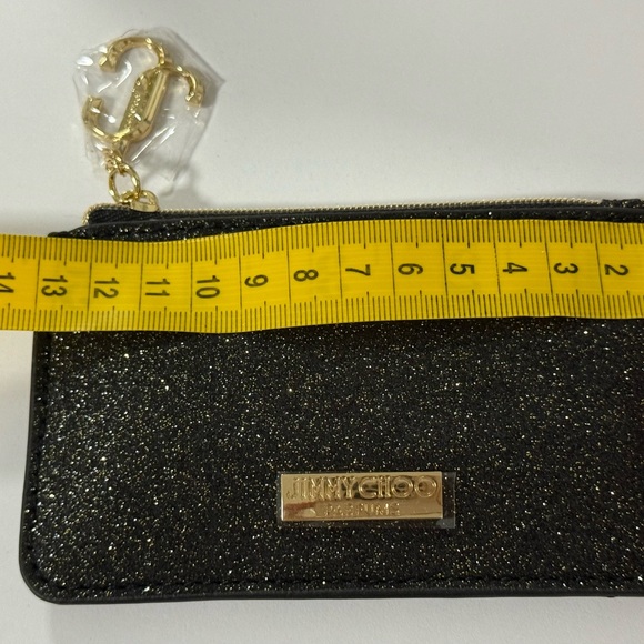 Jimmy Choo Black and Gold Glitter Wristlet - Picture 4 of 5